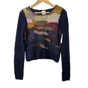 Anthropologie Far Away From Close Landscape Sweater Size MEDIUM Texture